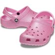 Crocs Pink Tweed Glitter Classic Glitter Clog For Cheap