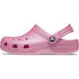 Crocs Pink Tweed Glitter Classic Glitter Clog For Cheap