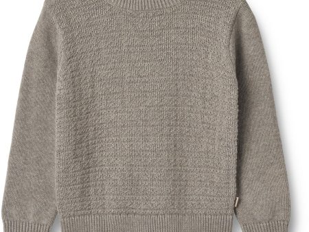 Wheat Warm Grey Melange Knit Pullover Borris Online Sale