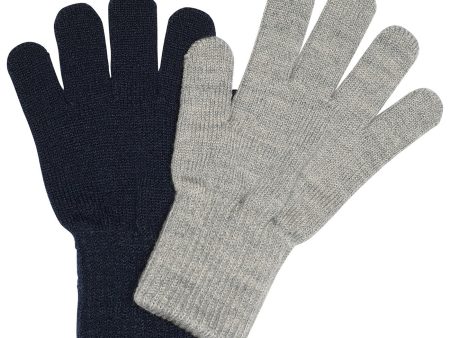 MELTON Mix lysegrå Mel Blue Comfy handsker 2-pak Online now