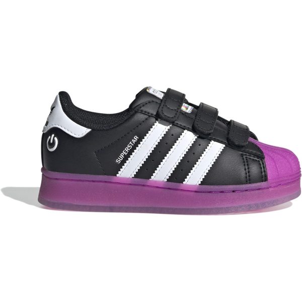 adidas Originals Core Black Purbur Cloud White Superstar Led Lights Cf C Sneakers Hot on Sale