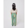 Bobo Choses Dark Green Stripes Straight Bukser Hot on Sale