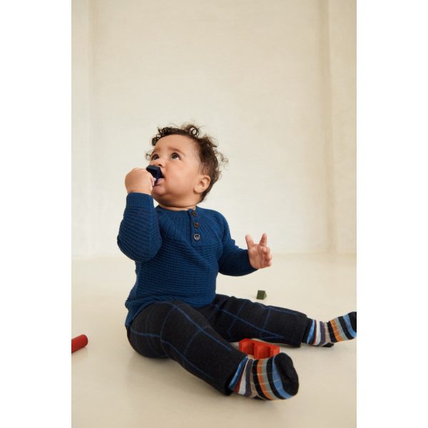 FUB Dark Navy Pond Blue Baby Felted Bukser Hot on Sale