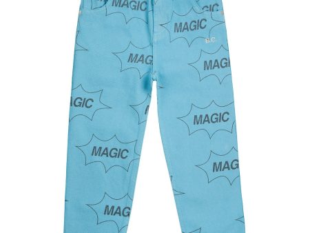 Bobo Choses Light Blue It S Magic All Over Denim Baggy Bukser Sale