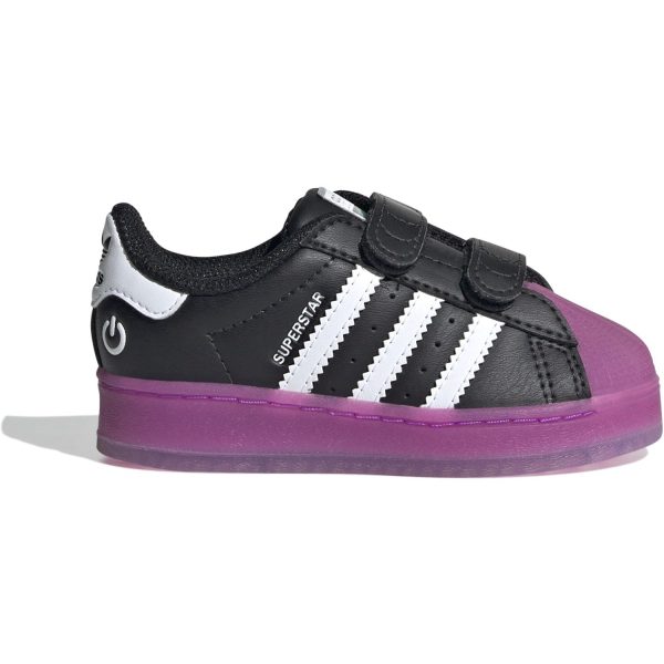 adidas Originals Core Black   Purple Burst   Cloud White Superstar Led Lights Cf I Sneakers For Sale