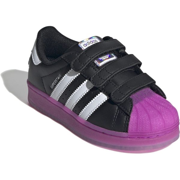 adidas Originals Core Black Purbur Cloud White Superstar Led Lights Cf C Sneakers Hot on Sale