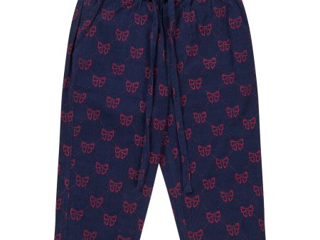 Flöss Navy Ruby Red sløjfer Luna bukser Cheap