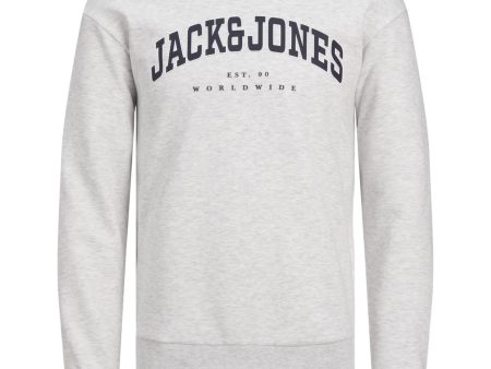 Jack & Jones Junior White Melange Caleb Varsity Sweatshirt Sale